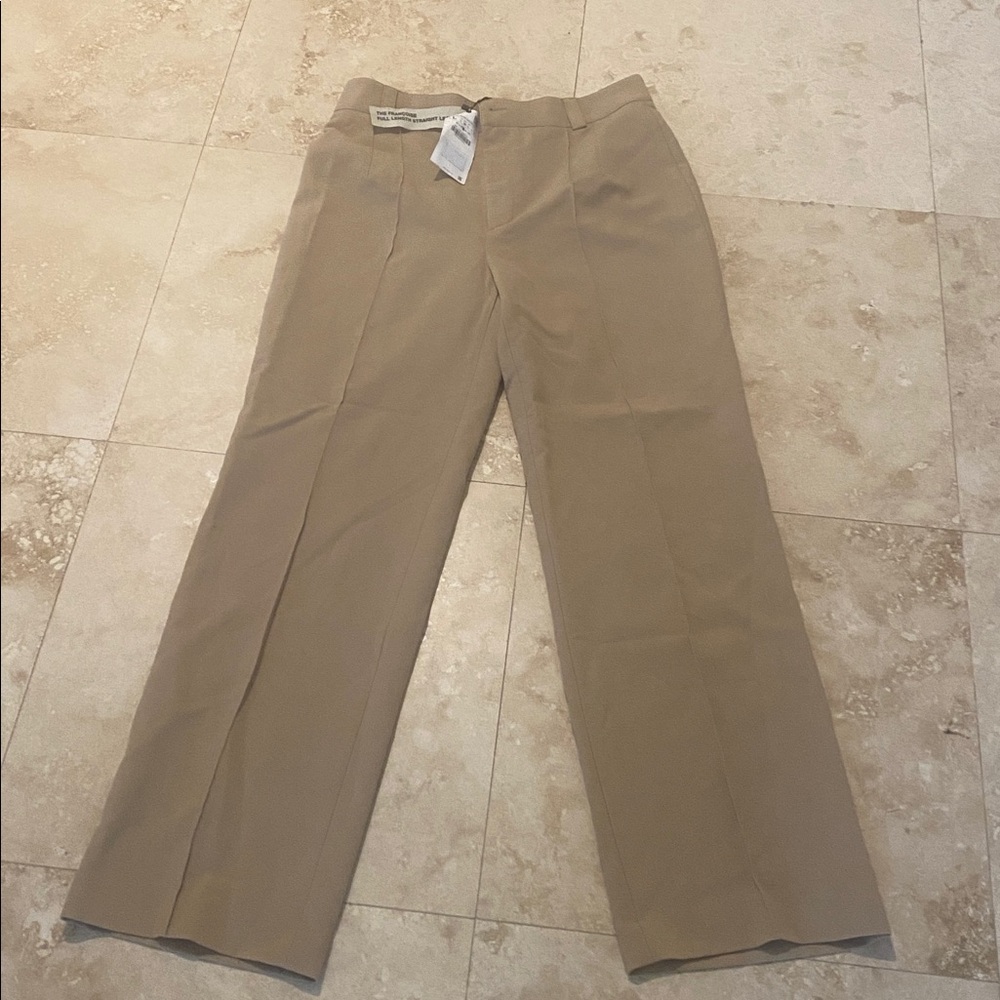 Zara The Loose Fit Straight Leg Light Brown Khaki Trousers NWT size L